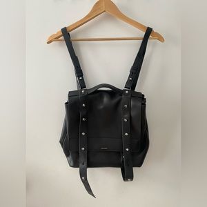 Allsaints black leather backpack
